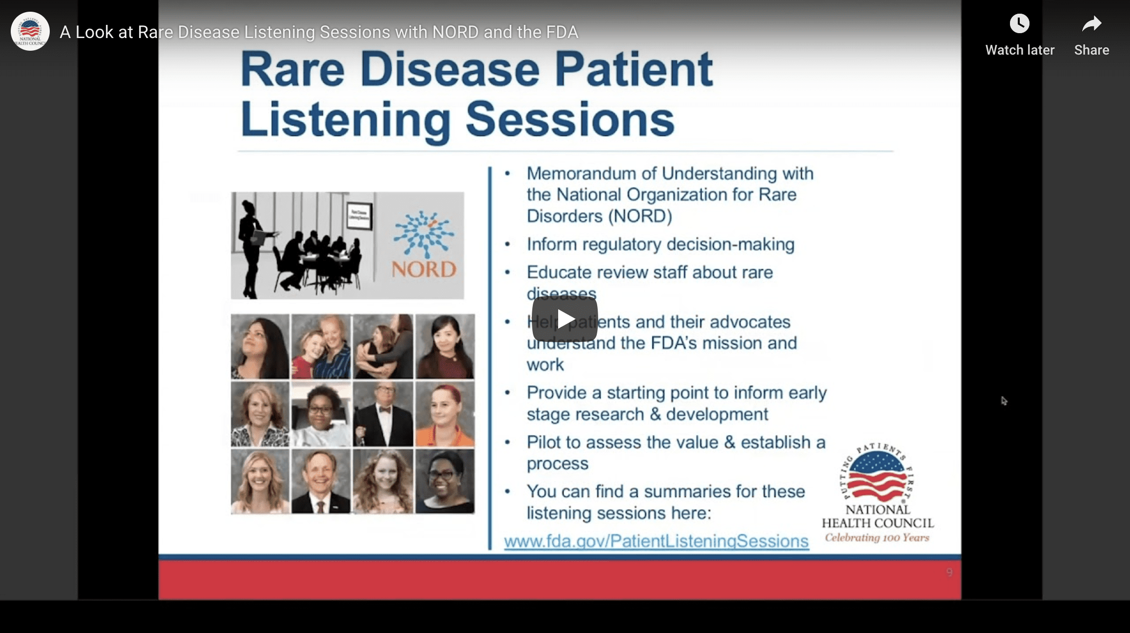 A Look at Rare Disease Listening Sessions with NORD and the FDA